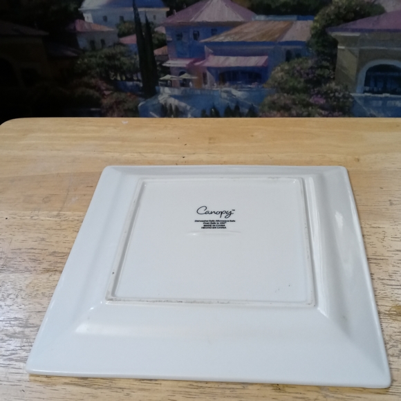 CANOPY Porcelain White Square Plate Set,Size 8.5” Vintage Plates Art Set. 💐 - Picture 12 of 13